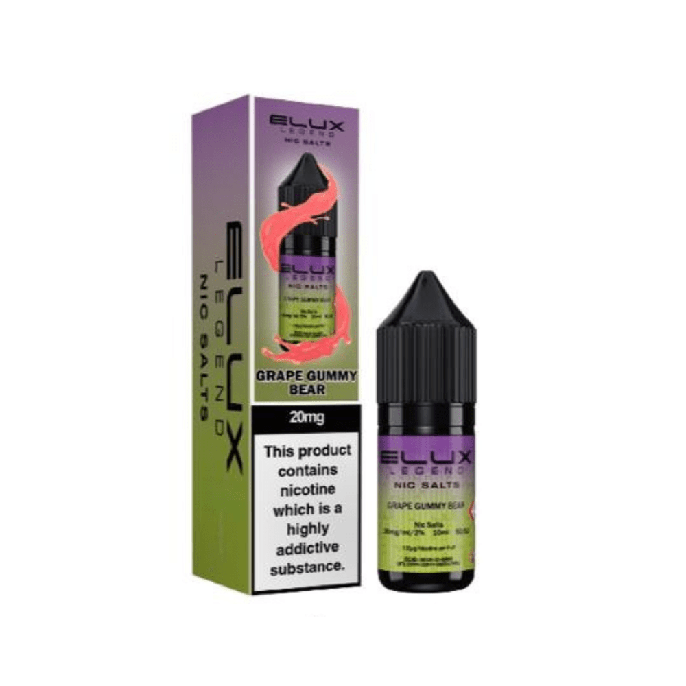 Elux Legend 10ml Nic Salt 1 X PIECE - Eliquid Base - Grape Gummy Bear